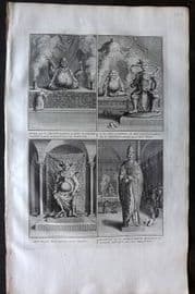 Picart 1728 Folio Antique Print. Chinese Idols. Dutch Ambassador China