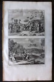 Picart 1728 Folio Antique Print. Funeral Ceremonies, Pegu, Burma Myanmar