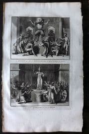 Picart 1728 Folio Antique Print. Gods & Deity. Ceylon Sri Lanka