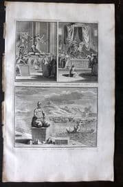 Picart 1728 Folio Antique Print. Japan Idols. Noyer