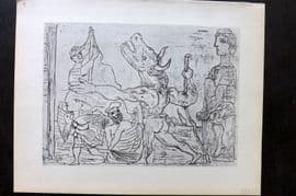 Picasso Vollard 1956 Print. Blind Minotaur Led by Girl with Fluttering Dove 95