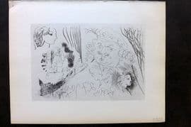 Picasso Vollard 1956 Print. Head of Rembrandt and Heads of Three Girls 33