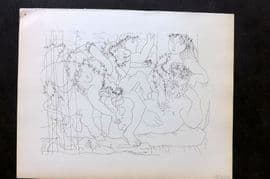 Picasso Vollard 1956 Print. Sculptor and Model with Sculpture of a Bull 56