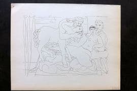 Picasso Vollard 1956 Print. Sculptor and Model with Statue of Centaur 58