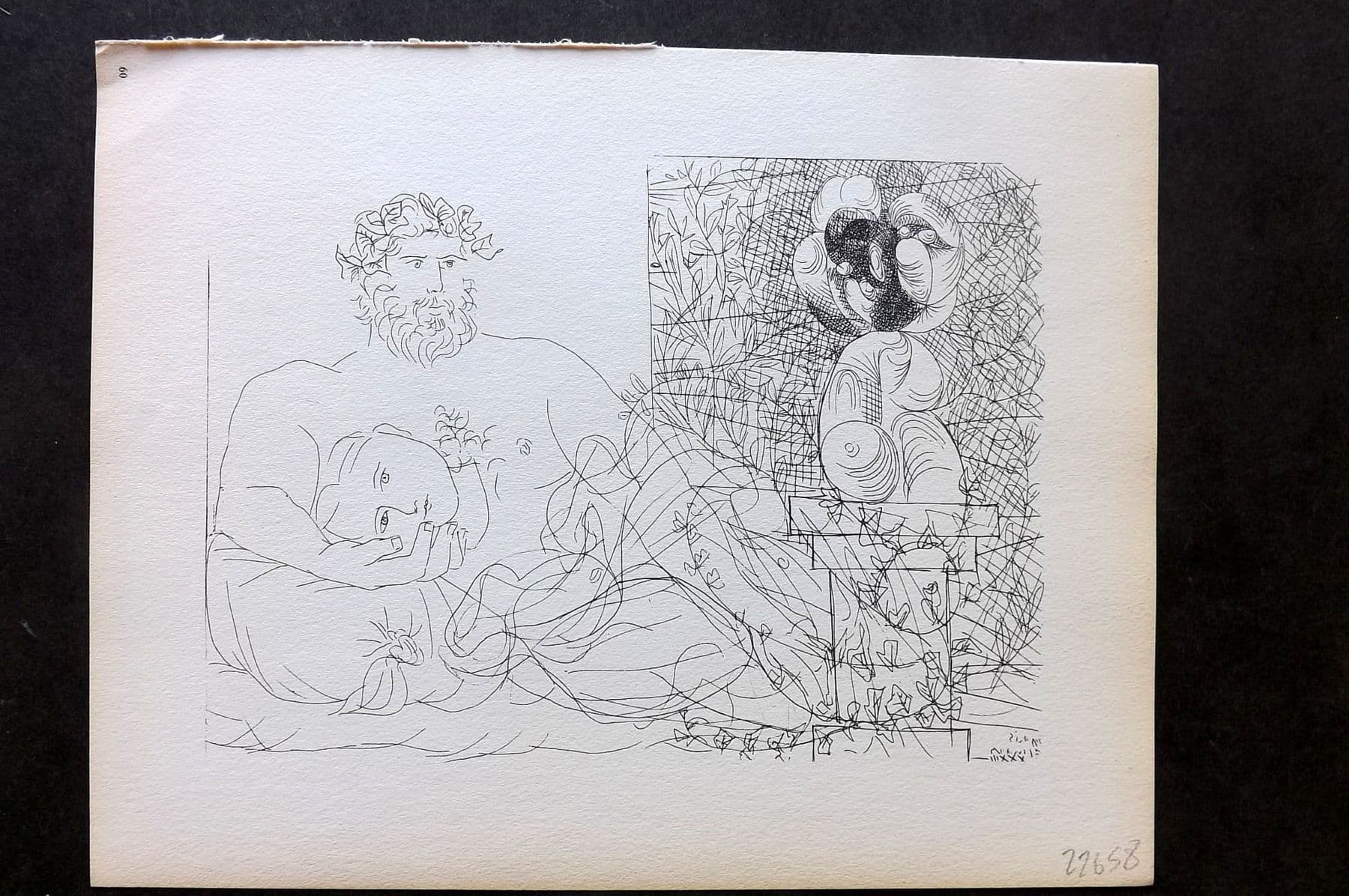Picasso Vollard 1956 Print Sculptor at Rest Recling Model and Sculptor 60