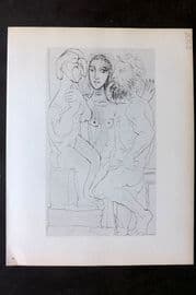 Picasso Vollard 1956 Print. Sculptor & Model Viewing Statue of Seated Woman 40