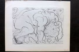 Picasso Vollard Suite 1956 Print. Dying Minotaur 88