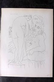 Picasso Vollard Suite 1956 Print. Sculptor, Model and Statue of a Nude 51