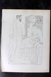 Picasso Vollard Suite 1956 Print. Sculptor Seated, Reclining Model & Statue 37