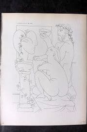 Picasso Vollard Suite 1956 Print. Sculptor with Fishbowl & Nude seated 44
