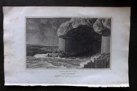 Polehampton 1823 Antique Print. Cave of Fingal, Scotland