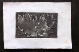 Polehampton 1823 Antique Print. Grotto of Antiparos, Greece