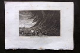Polehampton 1823 Antique Print. Whirlwind of Sand in the Desert of Arabia