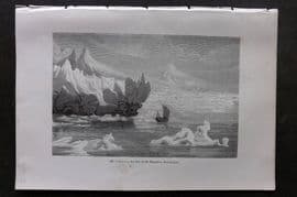 Pouchet 1874 Antique Print. Glacier in the Bay of the Magdalen, Spitzbergen