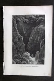 Pouchet 1874 Antique Print. Hell Valley in the Mountains of Spain. Alpujarras