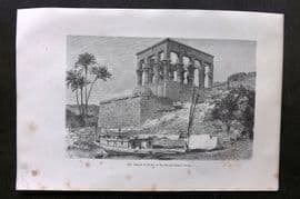 Pouchet 1874 Antique Print. Island of Philae, Nubia, Egypt