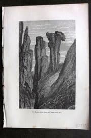 Pouchet 1874 Print. Plateau of the Dance of Witches in the Harz. Germany