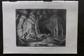 Pouchet 1874 Print. Styx, a Subterranean River, Mammoth Cave Kentucky USA