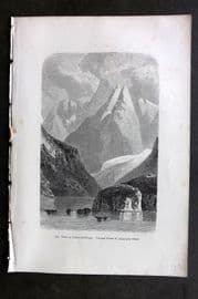 Pouchet 1874 Print. Tierra del Fuego. Conical Peaks of Admiralty Straight