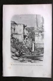Pouchet 1874 Ruins at Torre del Greco after Eruprion of Vesuvius Naples Italy