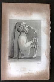 Prichard 1848 Antique Print. Persepolitan Sculpture. Persia Iran 07