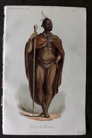 Prichard 1848 Hand Col Print. Kaffir of the Bechuaana. Africa 21A
