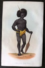 Prichard 1848 Hand Col Print. Native of the Papua Islands, Pacific 01