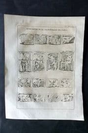 Psalmanazar & Sale C1770 Antique Print. Monuments at Cathedral of Paris France