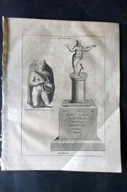Psalmanazar & Sale C1770 Antique Print. Sculpture Portrait of God Jupiter