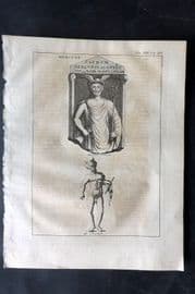 Psalmanazar & Sale C1770 Antique Print. Sculpture & Portrait of Mercury