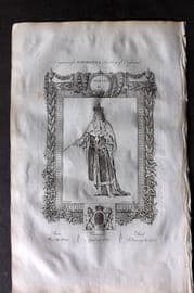 Raymond 1787 Folio Portrait Print. Charles II