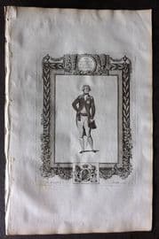 Raymond 1787 Folio Portrait Print. HRH George Prince of Wales