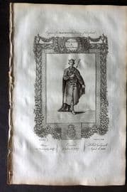 Raymond 1787 Folio Portrait Print. William II, surnamed Rufus