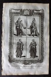 Raymond 1787 Folio Print. A Duke, Marquis, Earl, Baron in Parliamentary Robes