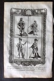 Raymond 1787 Print. Ethelred II, Edward the Martyr, Edmund II, Canute the Great