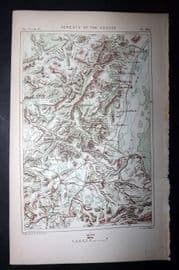 Reclus 1873 Antique Map. Forests of the Vosges, France