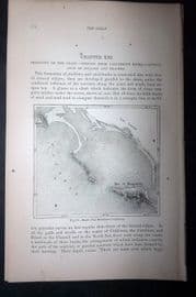 Reclus 1873 Antique Map. Road of La Madeleine, California USA