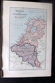 Reclus C1880 Antique Map. Belgium and The Netherlands