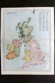 Reclus C1880 Antique Map. British Isles