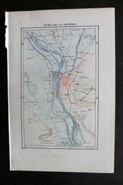 Reclus C1880 Antique Map. Cairo and its Environs. Egypt