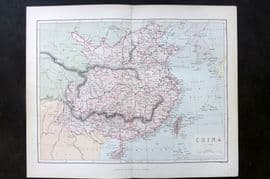 Reclus C1880 Antique Map. China by W. Hughes