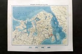 Reclus C1880 Antique Map. Copenhagen - The Sound and the Ise Fjord