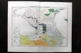 Reclus C1880 Antique Map. Ethnographical Map of The Caucasus