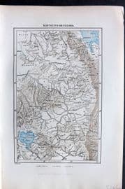 Reclus C1880 Antique Map. Northern Abyssinia
