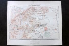 Reclus C1880 Antique Map. Peking and Neighbourhood. Beijing China