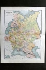 Reclus C1880 Antique Map. Russia in Europe with Transcaucasia