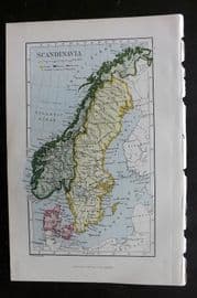 Reclus C1880 Antique Map. Scandinavia