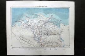 Reclus C1880 Antique Map. The Delta and Suez Canal, Egypt