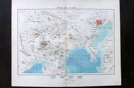 Reclus C1880 Antique Map. Tokio and its Bay. Tokyo Japan