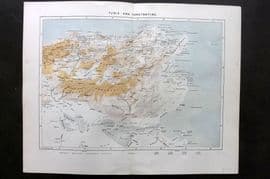 Reclus C1880 Antique Map. Tunis and Constantine. Tunisia